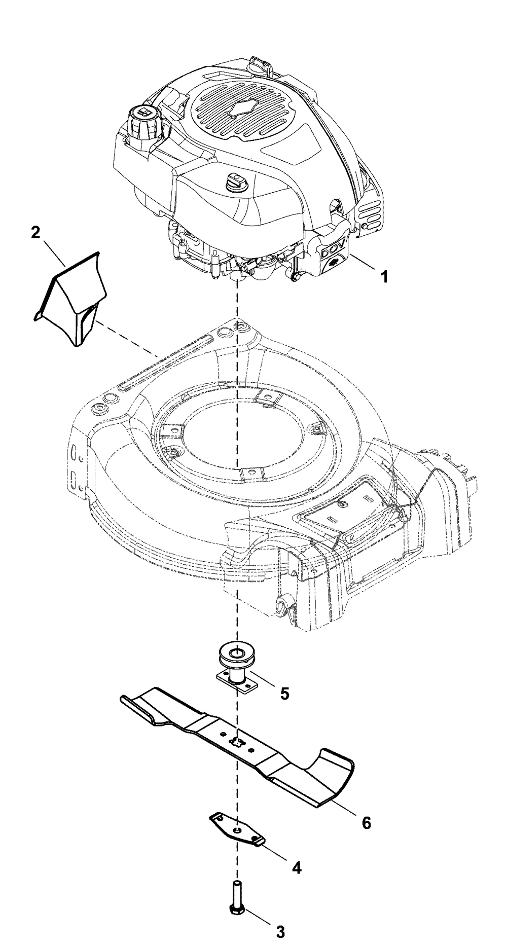 Engine And Blade Group Diagram and Parts List for 2691604-00-SP460SP 2019 Briggs and Stratton Lawn Mower